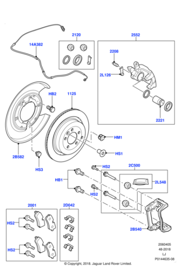LR019627 - Land Rover Kit - Caliper Brake Pad