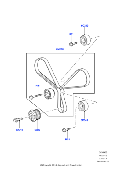 LR016655 - Land Rover Kit - Timing Belt