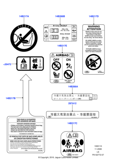 BAC501600 - Land Rover Label - Refrigerant