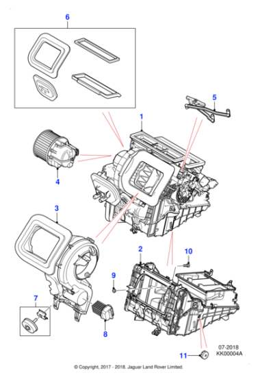 J9C26925 - Jaguar Evaporator and blower