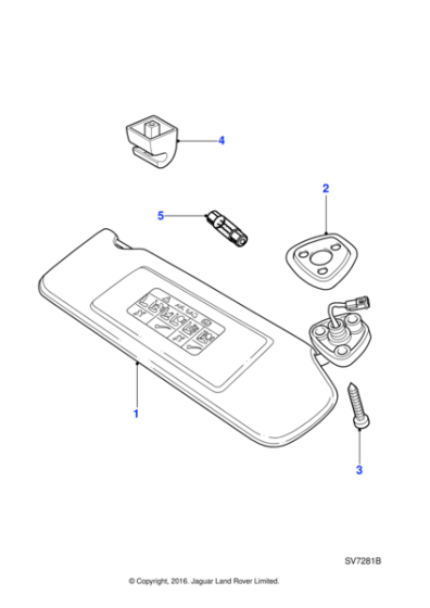 HMD1084AAAGD - Jaguar Sunvisor support clip