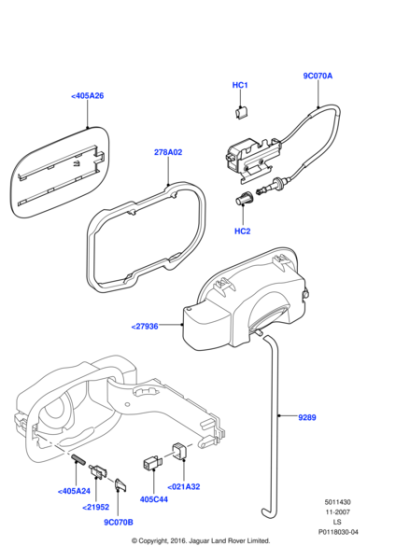 BPA780070 - Land Rover Door - Fuel Tank Filler Access