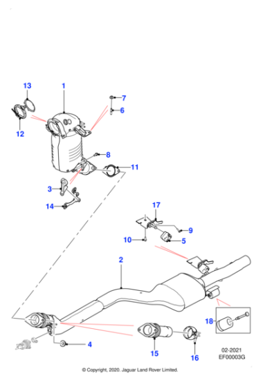 T2H21188 - Jaguar Exhaust pipe/catalyst
