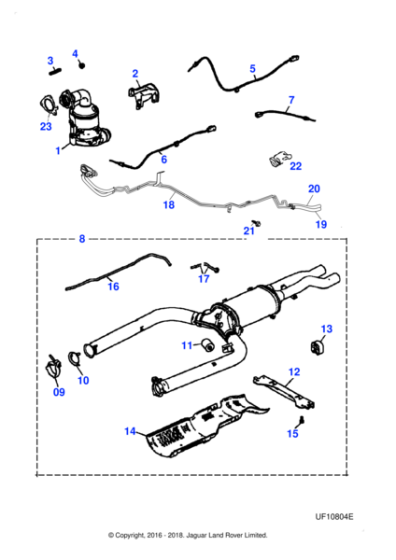 XR855708 - Jaguar Front pipe and particulate filter