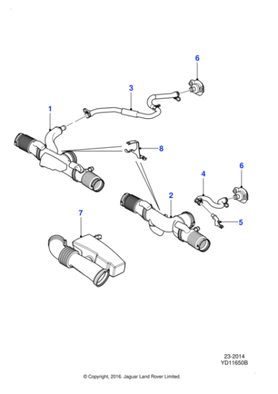 C2D18592 - Jaguar Air intake tube