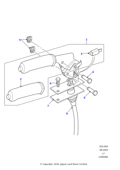 ANR2396LNF - Land Rover Lever & grip assembly handbrake