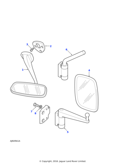 MRC9747 - Land Rover Mirror assembly-external head