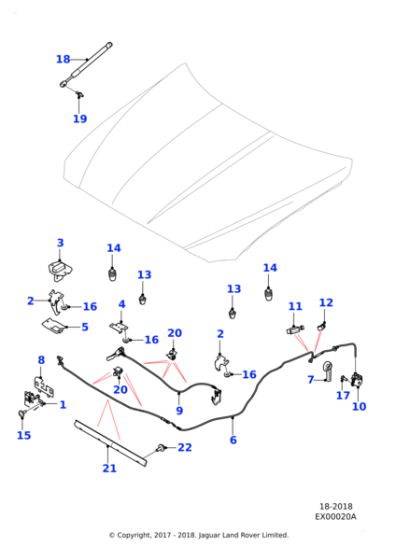 T2H41039 - Jaguar Bonnet latch