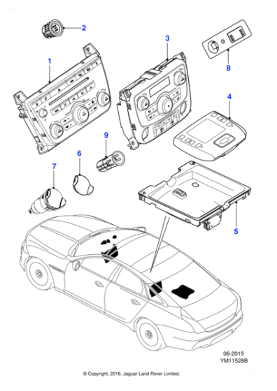 C2D16122 - Jaguar Air conditioning control panel