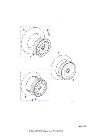XR842332 - Jaguar Space saver wheel and tyre