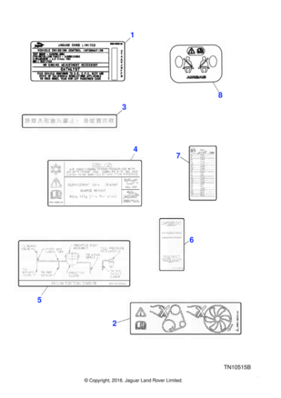 C2N3130 - Jaguar Refrigeration information label