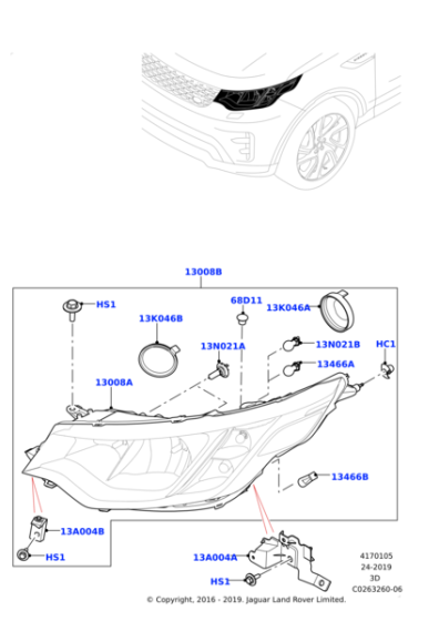 LR085634 - Land Rover Headlamp