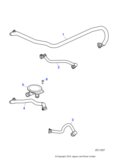 AJ811355 - Jaguar Crankcase breather pipe