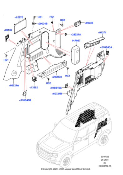 LR131620 - Land Rover Panel - Load Compartment Trim