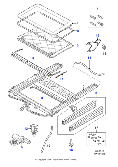 C2Z11573AMN - Jaguar Sunroof trim panel