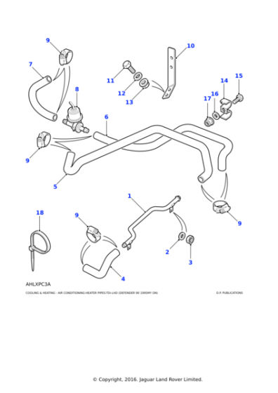 AWR2334 - Land Rover Hose-heater return coolant
