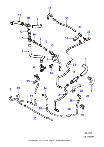 XR849071 - Jaguar Oil cooler hose