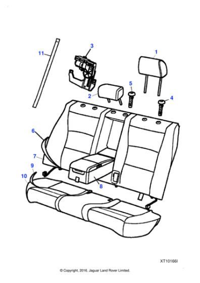 C2C32244LEG - Jaguar Headrest stem guide