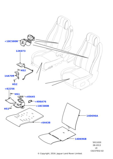 LR034452 - Land Rover Duct - Seat - Air