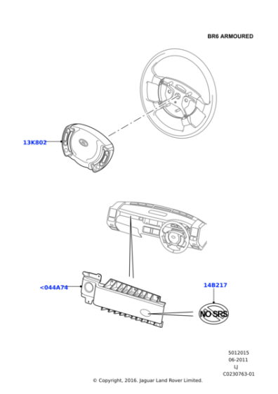 BAC501060 - Land Rover Label - Warning - Airbag