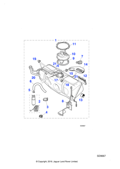 LNG1624AA - Jaguar Fuel tank pressure sensor