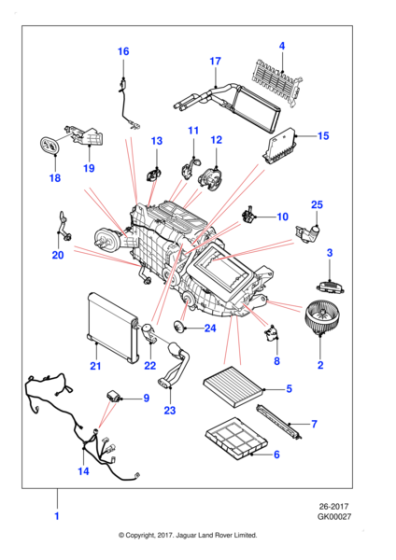 T2H26613 - Jaguar Evaporator and blower