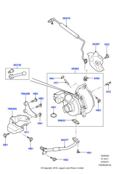 LR014428 - Land Rover Pipe - Oil Feed