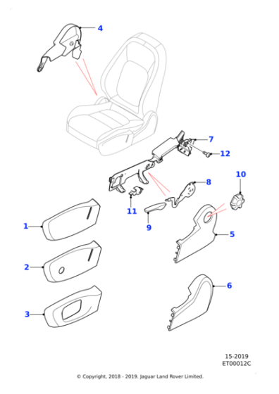 T2H33255AMT - Jaguar Seat valance