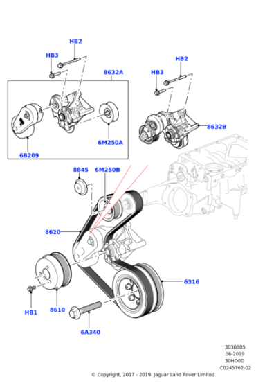 LR011327 - Land Rover Belt