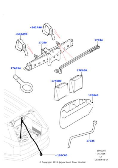 LR057367 - Land Rover KIT - SPARE WHEEL CARRIER