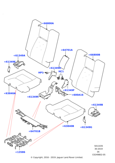 LR124906 - Land Rover Cover - Seat Reclining Mechanism