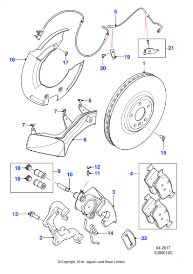 T2H7448 - Jaguar Brake pad kit