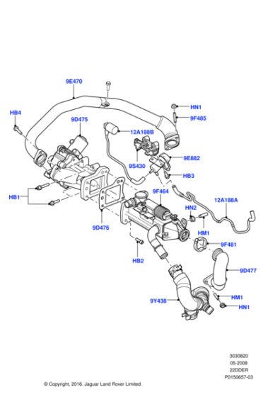 LR004244 - Land Rover Tube - Egr Valve To Exhaust Manifld