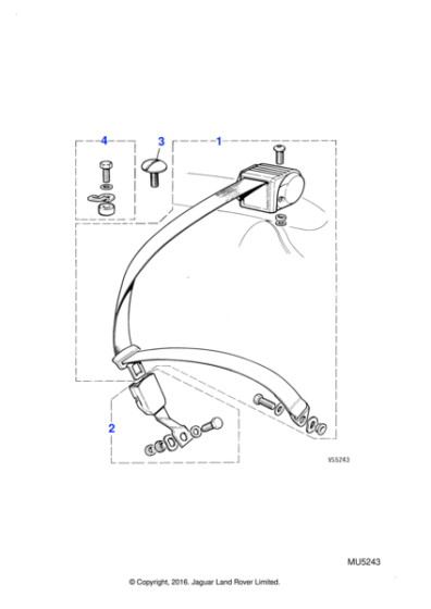 HNA2100AA - Jaguar Child restraint tether bracket kit