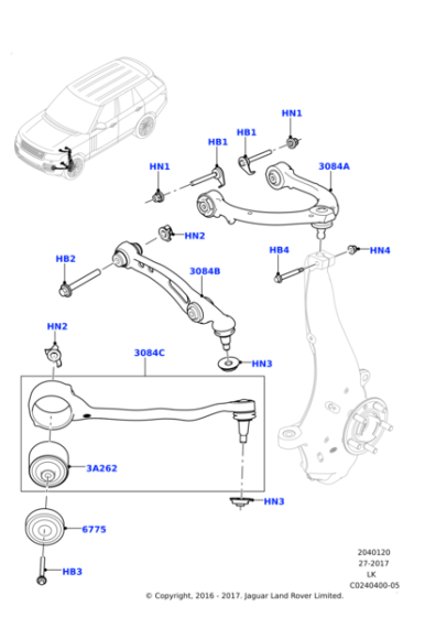 LR078476 - Land Rover Arm - Front Suspension