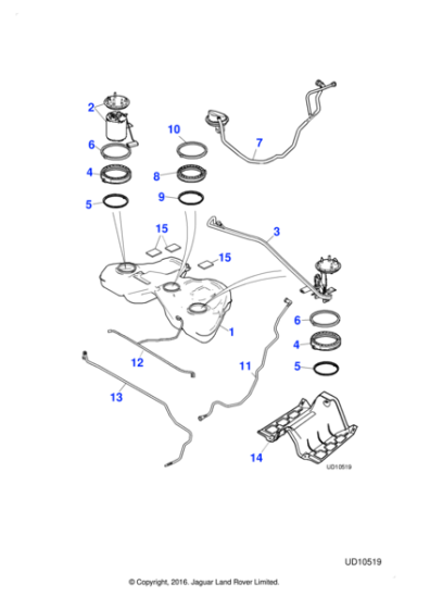 XR852871 - Jaguar Sender and pump assembly
