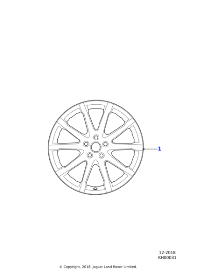 Alloy Wheel - 17" Style 1005, 10 spoke, Silver