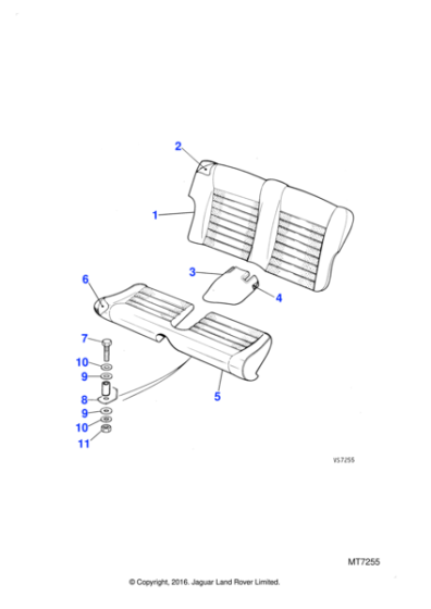 BCC7003YF - Jaguar Seat squab