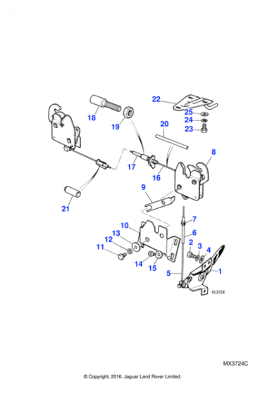 BD40755 - Jaguar Bonnet release cable