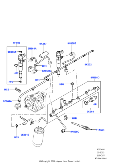 WJP001080 - Land Rover Pipe - Fuel