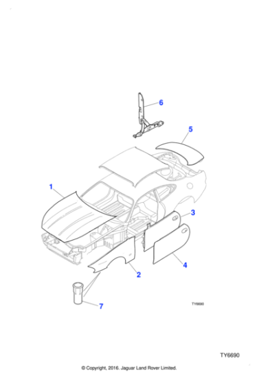FJA1071AE - Jaguar Wing panel