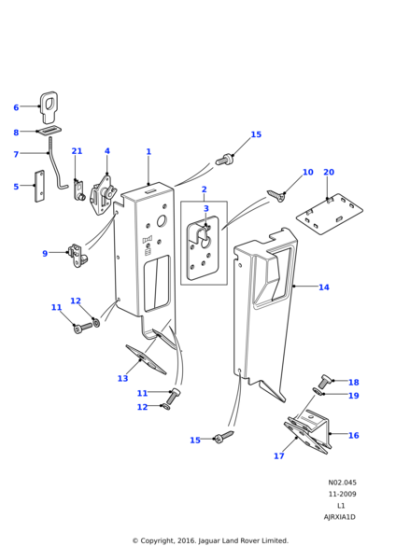 MWC2722 - Land Rover Ring pull-seat lock-rear seats