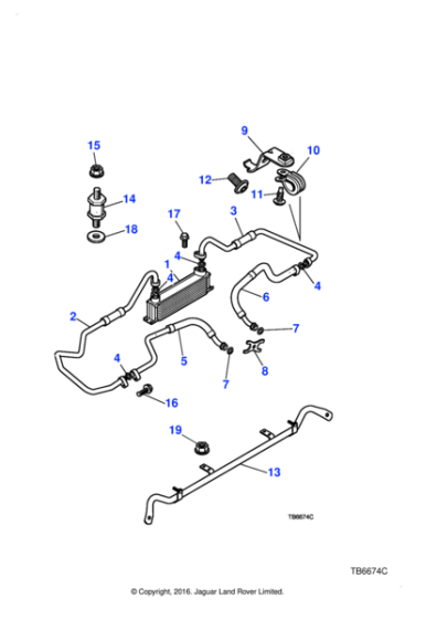 C2N1172 - Jaguar Oil cooler hose