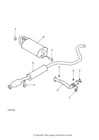 WCJ000531 - Land Rover Intermediate assembly exhaust system