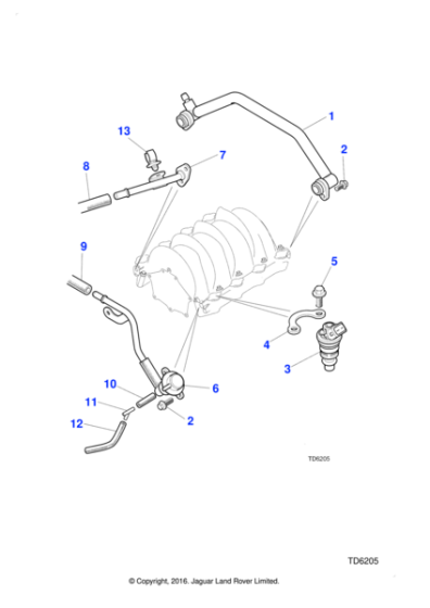 NNC6053FA - Jaguar Fuel feed hose