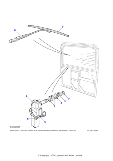AMR3676 - Land Rover Motor & bracket assembly-backlight wiper
