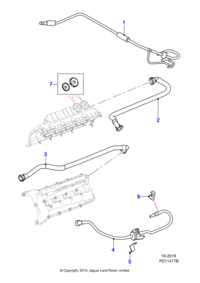 AJ812234 - Jaguar Crankcase breather pipe