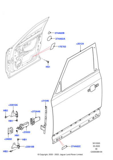 LR131614 - Land Rover Hinge