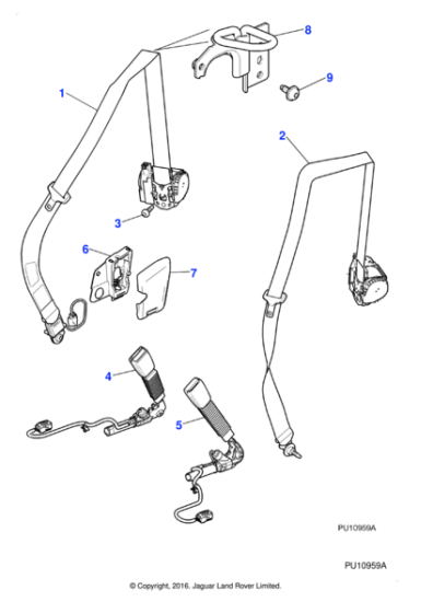 C2P25147AMT - Jaguar Seatbelt