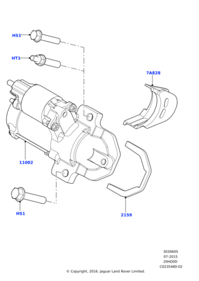 LR084458 - Land Rover Starter Motor